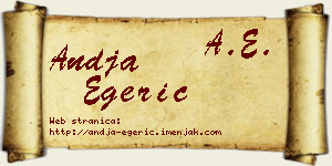 Anđa Egerić vizit kartica